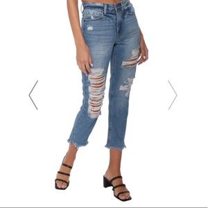 JBD High Rise Super Destroyed Straight Jeans